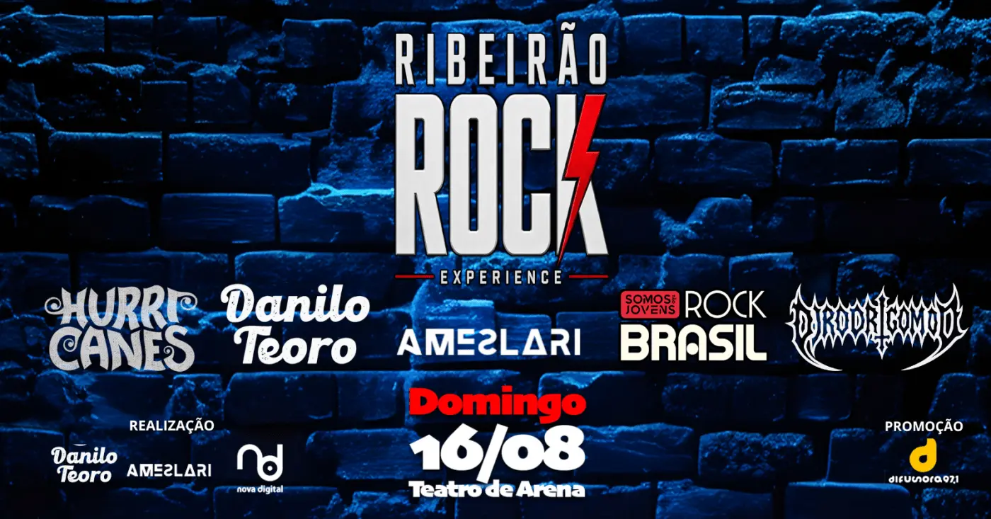 Ribeirão Rock Experience 2026 reúne Hurricanes, Danilo Teoro, AMESLARI e Somos Tão Jovens