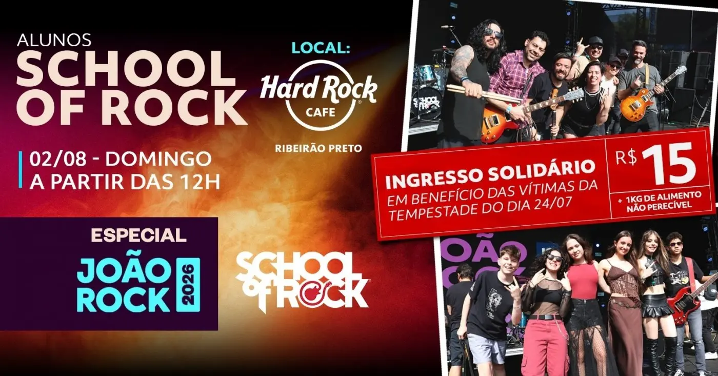 School of Rock reúne alunos em especial pós-João Rock no Hard Rock Cafe Ribeirão Preto