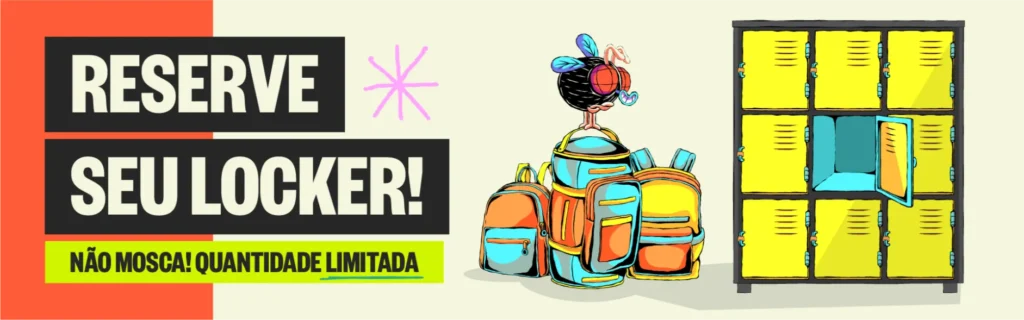 Arte oficial informa sobre a reserva de lockers no João Rock 2026.