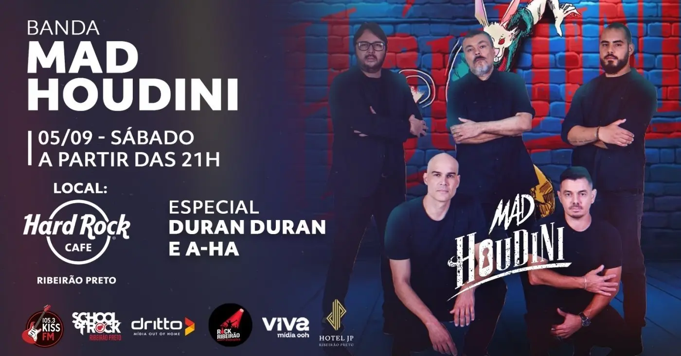 Mad Houdini celebra Duran Duran e A-ha no Hard Rock Ribeirão