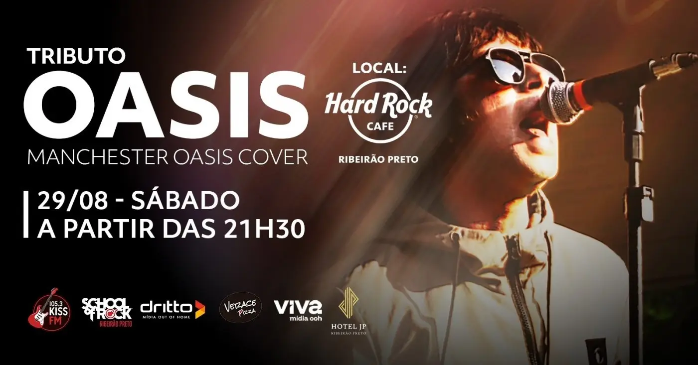 Manchester Oasis Cover leva clássicos do Oasis ao Hard Rock Ribeirão