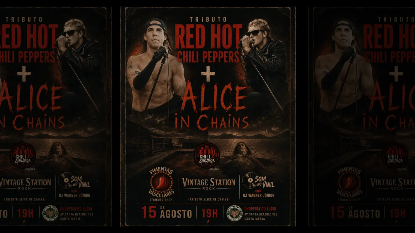 Red Hot Chili & Grunge reúne tributos a RHCP e Alice in Chains em Uberaba