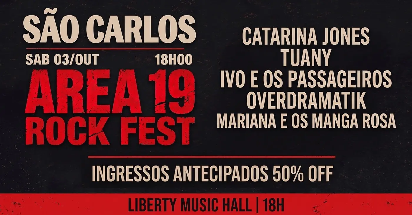 Área 19 Rock Fest reúne cinco atrações autorais em São Carlos