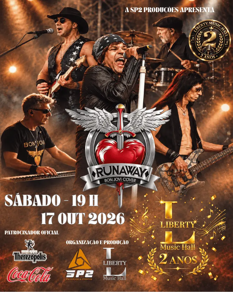 Liberty Music Hall celebra 2 anos com Runaway em São Carlos